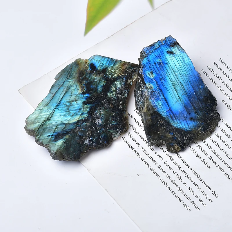 Natural Blue Crystal Primary Color Natural Pull Feldspar Slice Up Rock Mineral Crystal Reiki Stone Decoration Home Collect Gifts