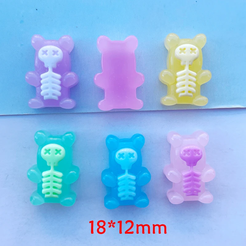 12 Pcs New Mixed Cartoon Mini Bear Flat Back Resin Cabochons Necklace Pendant Keychain Charms DIY Decoration B83