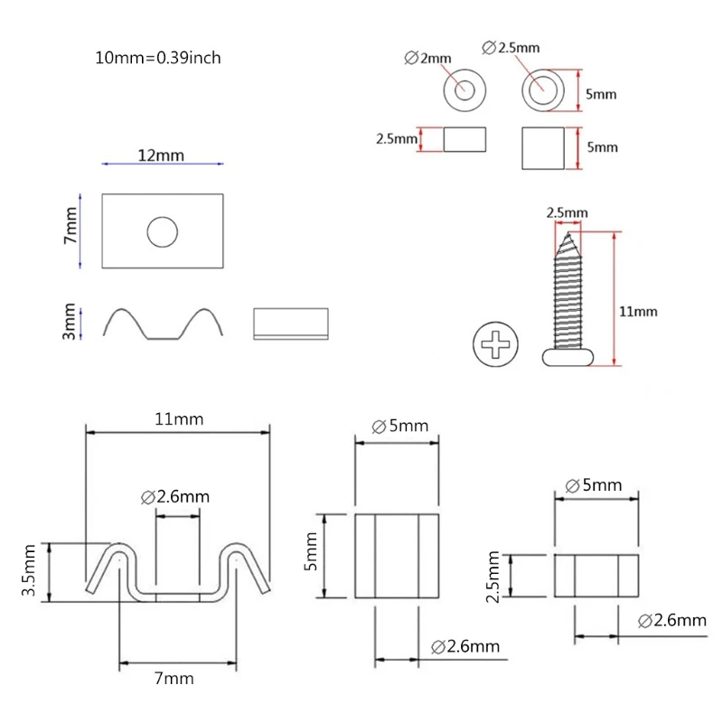 Guitar String Retainer String Tree Roller Screws Metal Roller String Trees Retainers Guides Roller Guitar Accessories