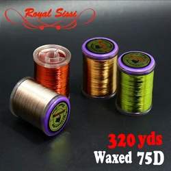Royal Sissi new 15optional colors 75D high strength fly tying thread with Int'l standard bobbin spool highly waxed tying thread