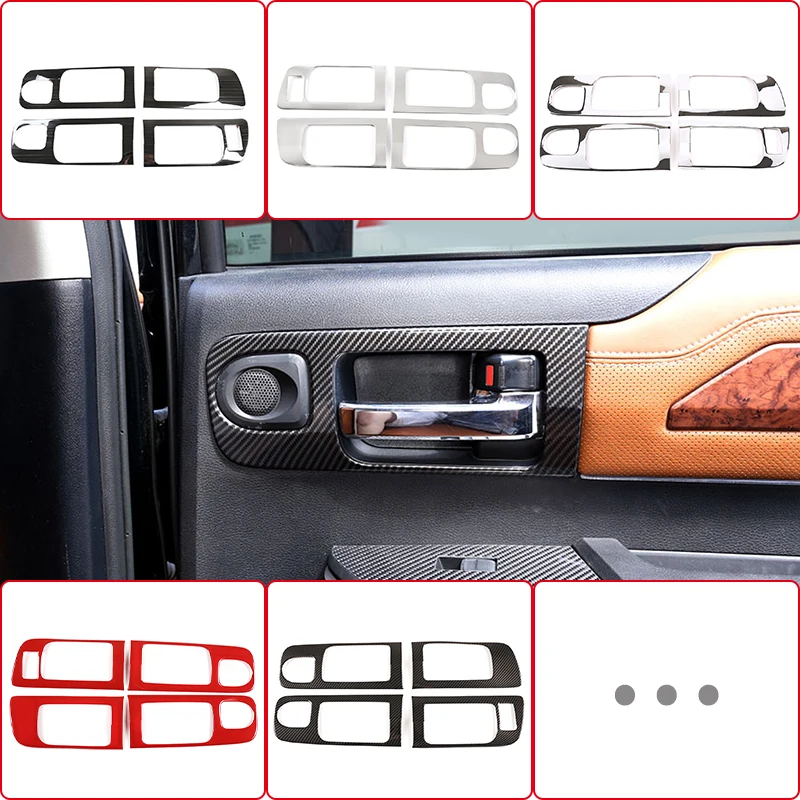 

Car Inner Door Handle Cover Door Bowl Frame Decoration Trim Sticker For Toyota Tundra 2014-2021Interior Modification Accessories