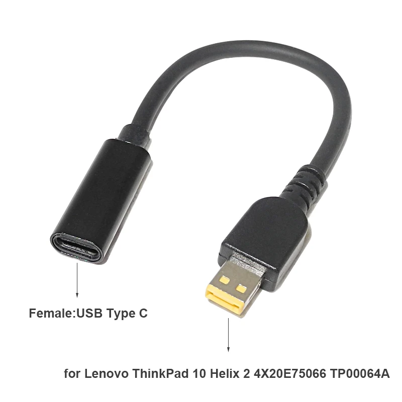 USB Type C Adapter Converter for Lenovo Thinkpad 10 Helix 2 4X20E75066 TP00064A 12V 3A Laptop Charger Power Adapter Connector