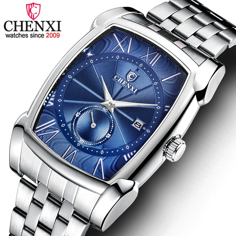 CHENXI Watches Men's Quartz Military Stainless Steel Wristwatch Men Top Brand Fashion Chronograph Male Waterproof Business Watch