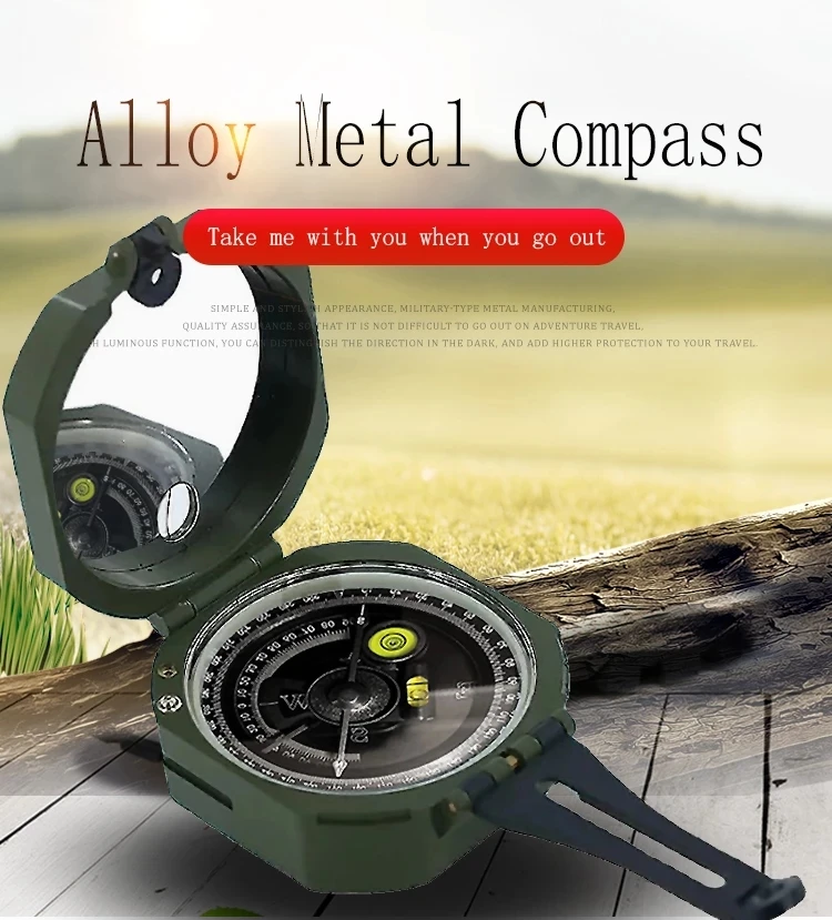 

Compass Military Multifunctional Fluorescent Geological Survey Compass Transit Waterproof Anti-Shake Outdoor Survival