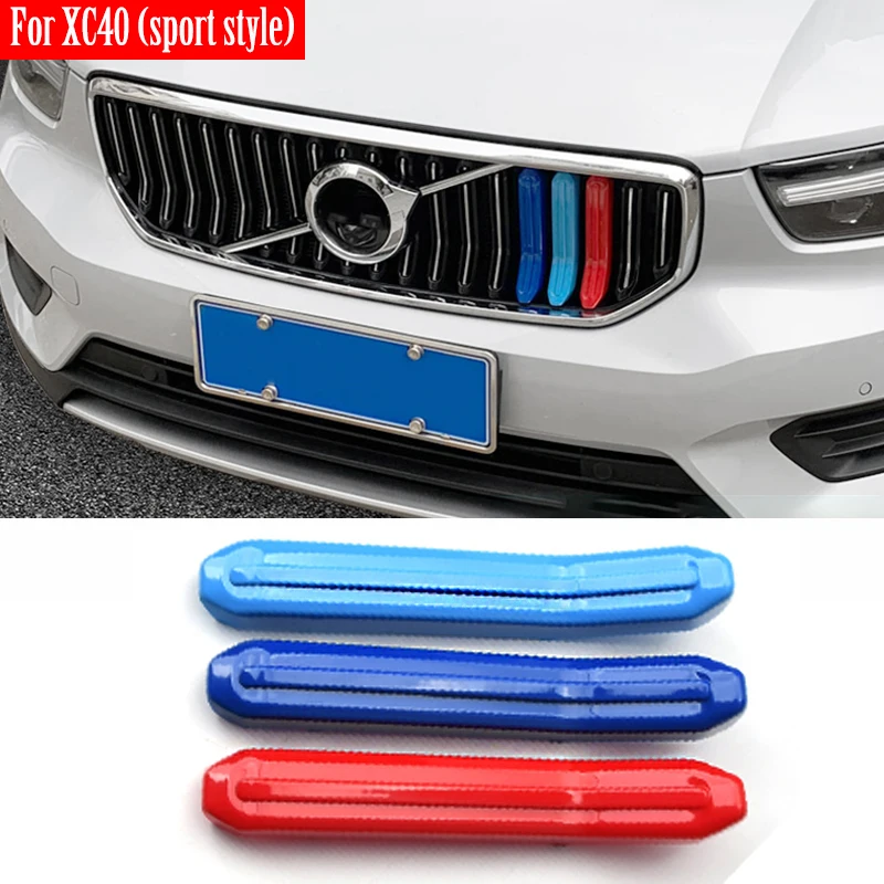 Auto Front Grille Trim Stripe For Volvo XC40 XC60 2018 2019 2020 Bumper Stripes Decoration Cover Accessories