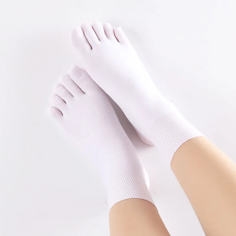 Chaussettes d\'été à cinq doigts en Nylon pour femmes et filles, solides, respirantes, souples, élastiques, durables, fines, sans talon, en soie,