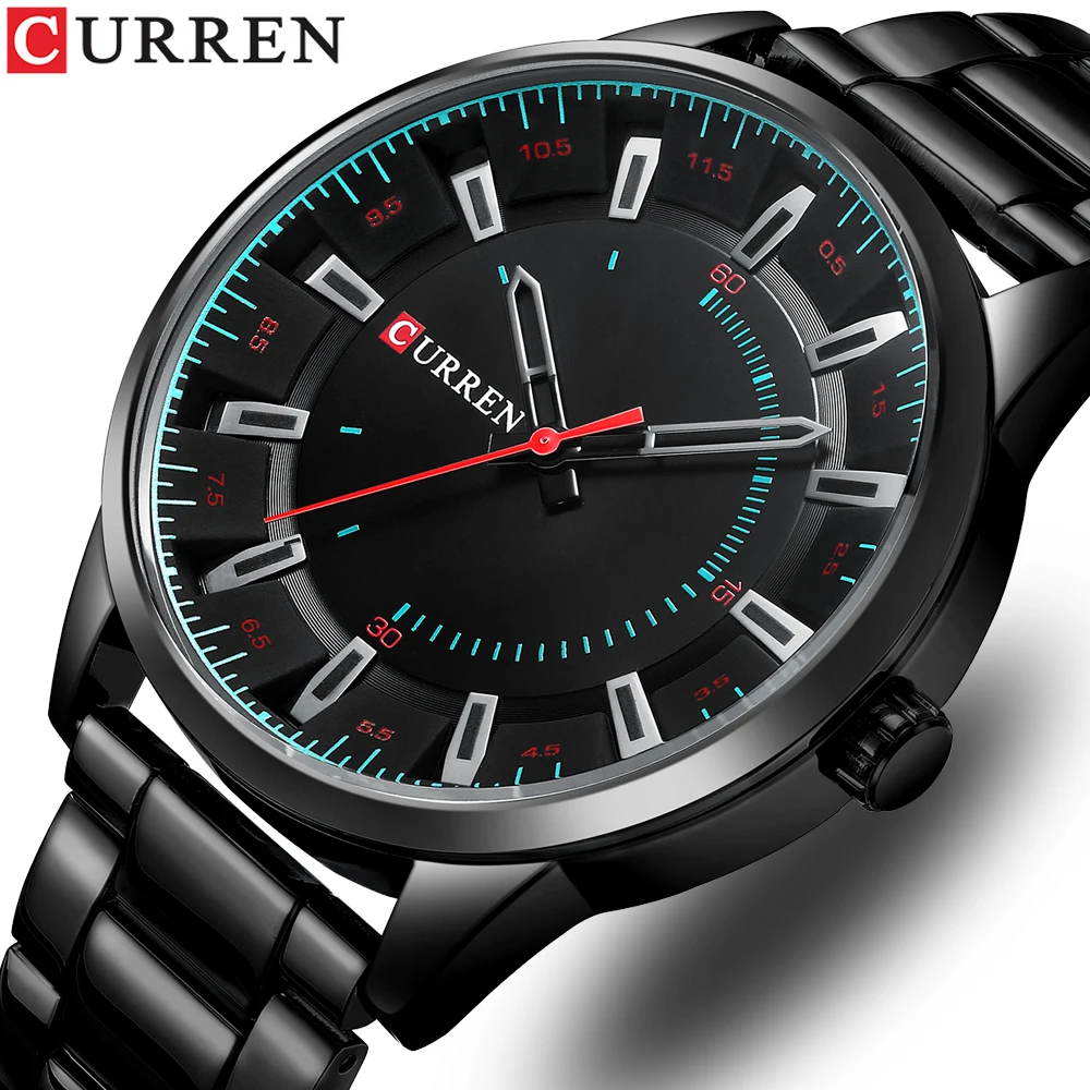 

CURREN Mens Watches Top Luxury Brand Gold Stainless Steel Band Watch Luminous Quartz Wristwatches for Men Waterproof Clock Male