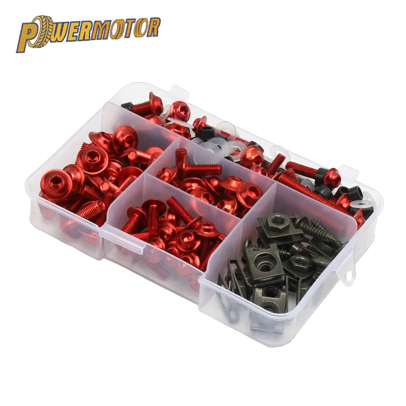 177PCS Motorcycle CNC Alloy Fairing Bolt Screw Nut Kit For Suzuki GSXR 600 750 1000 K1-K8 Yamaha Bmw Honda Kawasaki