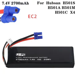 Batería Original de 2 piezas para cuadricóptero Hubsan, 7,4 V, 2700mAh, 10C, H501S, H501A, H501M, H501C, X4, H501S-14