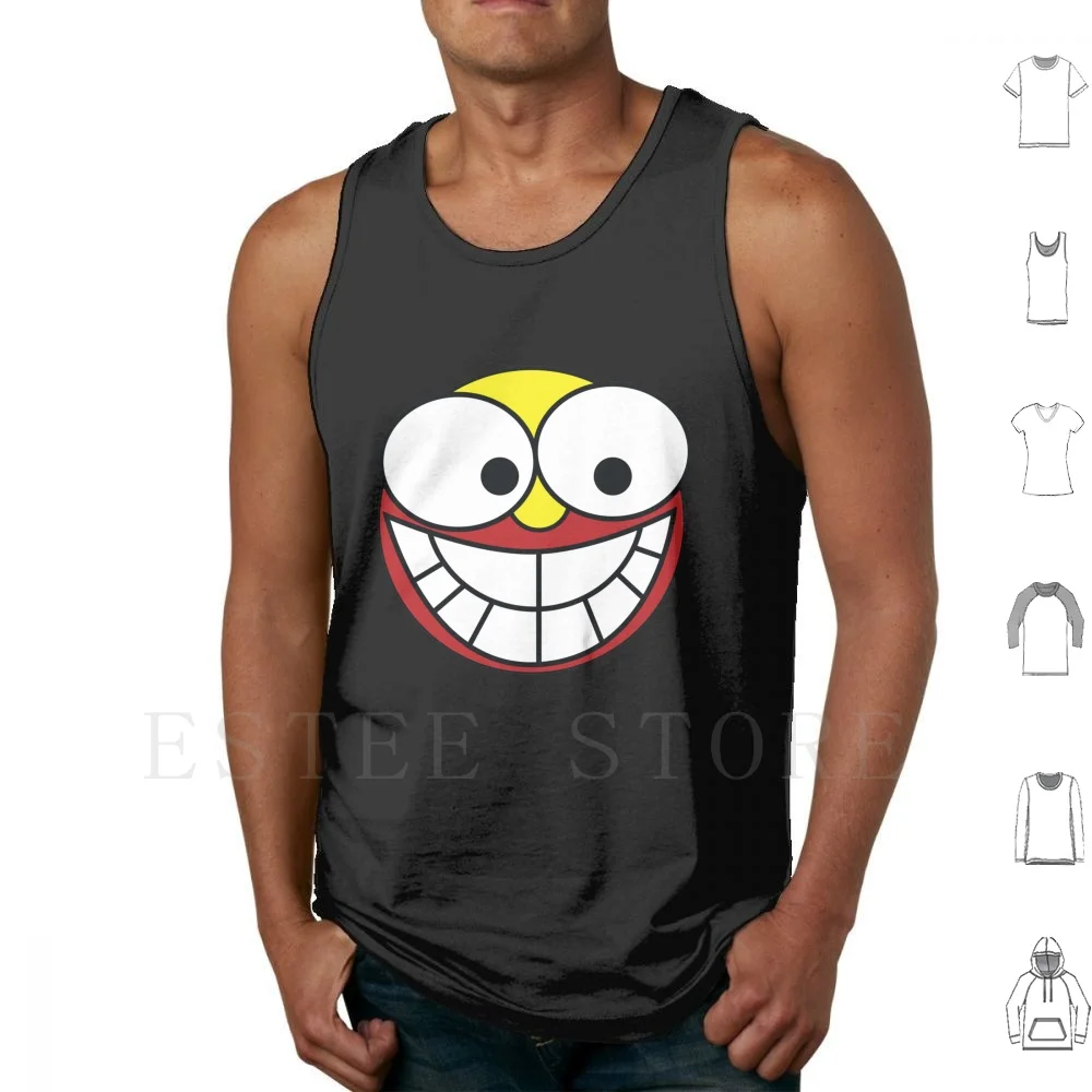 Wacky Smile Tank Tops Vest Cotton Smile Cartoon Wacky Funny Cute Fun Jason Hamel Eyes Big Eyes
