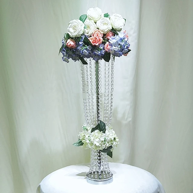 10pcs)Factory wholesale center pieces wedding decoration crystal acrylic gold/sliver flower stand yudao1853