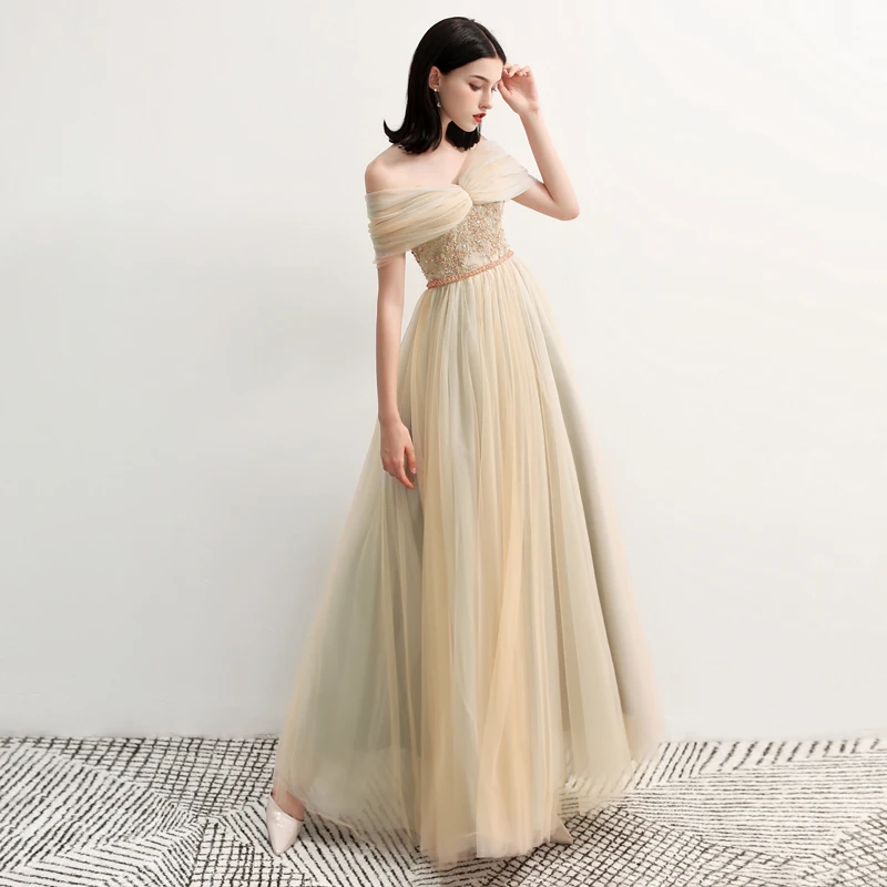 

Autumn Długa Sukienka Prom Party Dresses Vestido De Noiva Sereia Gown Robe De Soiree Evening Tulle Soft Lace Strapless Elegant
