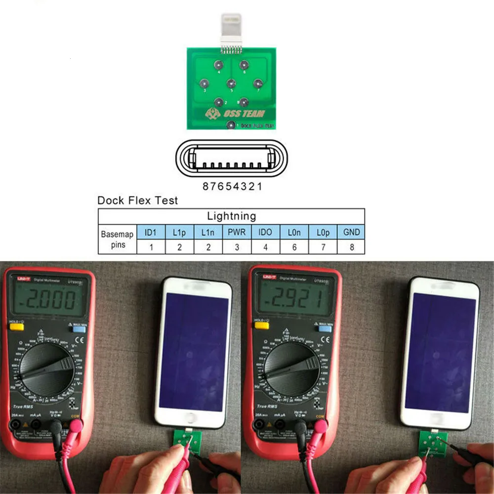 Micro USB Test Board Charging Dock Flex Tester Repair For IPhone / Andorid / TYPE-C Charging Battery Power Testing Fix Tool