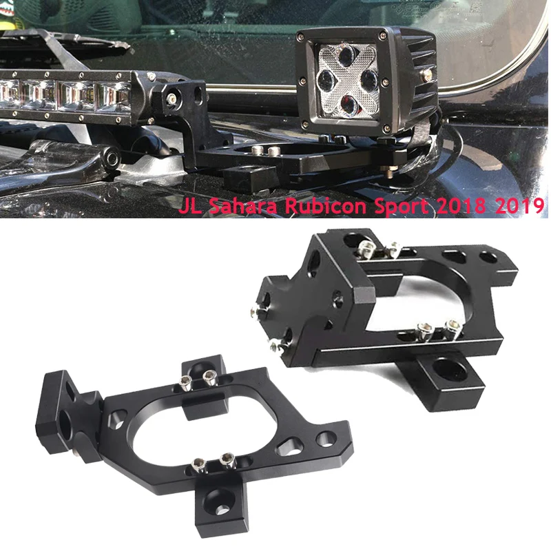 

for Jeep Wrangler JL 2018 2019 2020 2021 2/4-Door Hood Light Bar Mount Bracket 42inch LED Lamp Modified Car Accessories Black