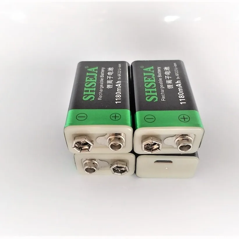 100% NEW 9V 1180mWh lithium li-po li-ion rechargeable battery 9V rechargeable battery