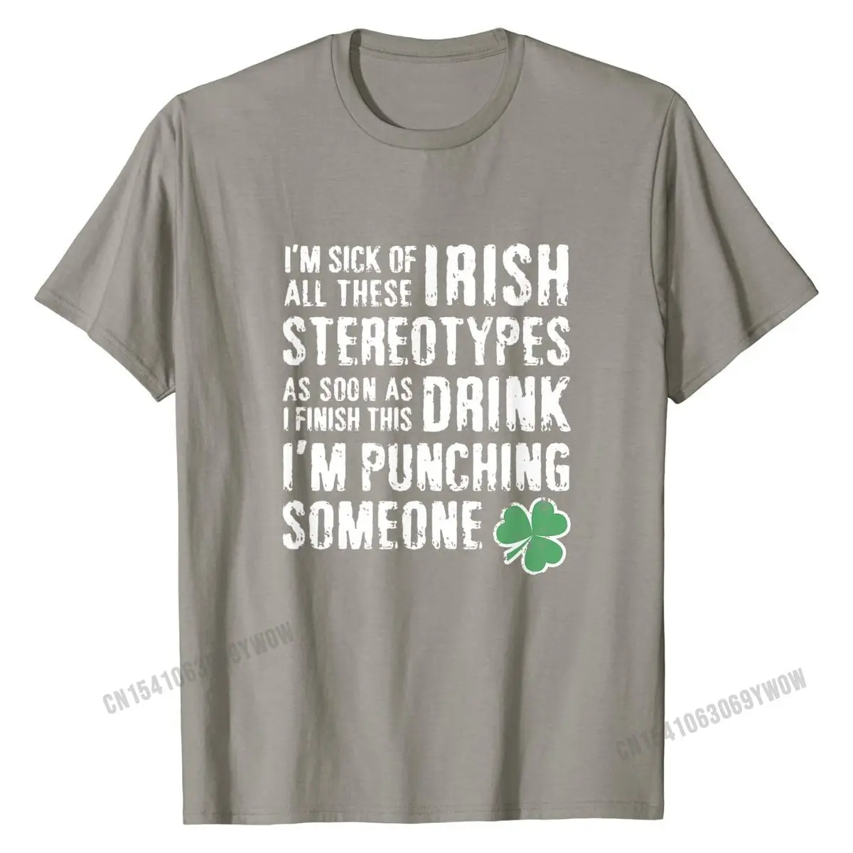 St. Patrick's Day Irish Stereotypes Funny T-Shirt Tops T Shirt Faddish Simple Style Cotton Mens Tshirts Print