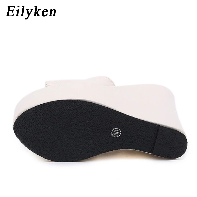 Eilyken Fashion Platform Wedge Peep Toe Slippers Women Summer Shoes Sexy Super High Heels Apricot Sandals Size 35-42