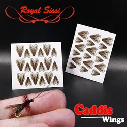 Royal Sissi 36pcs/bag Realistic Caddis Wings 2Sizes Mixed Pre-Cut Fly Tying Wings Fly Tying Materials Fly Fishing Trout Fly Lure
