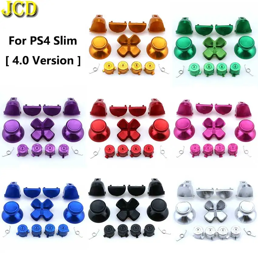 

JCD 1Set 4.0 Version Metal Analog JoyStick Aluminum D-pad L1 R1 L2 R2 Trigger Buttons For PS4 Pro Slim JDS-040 Controller