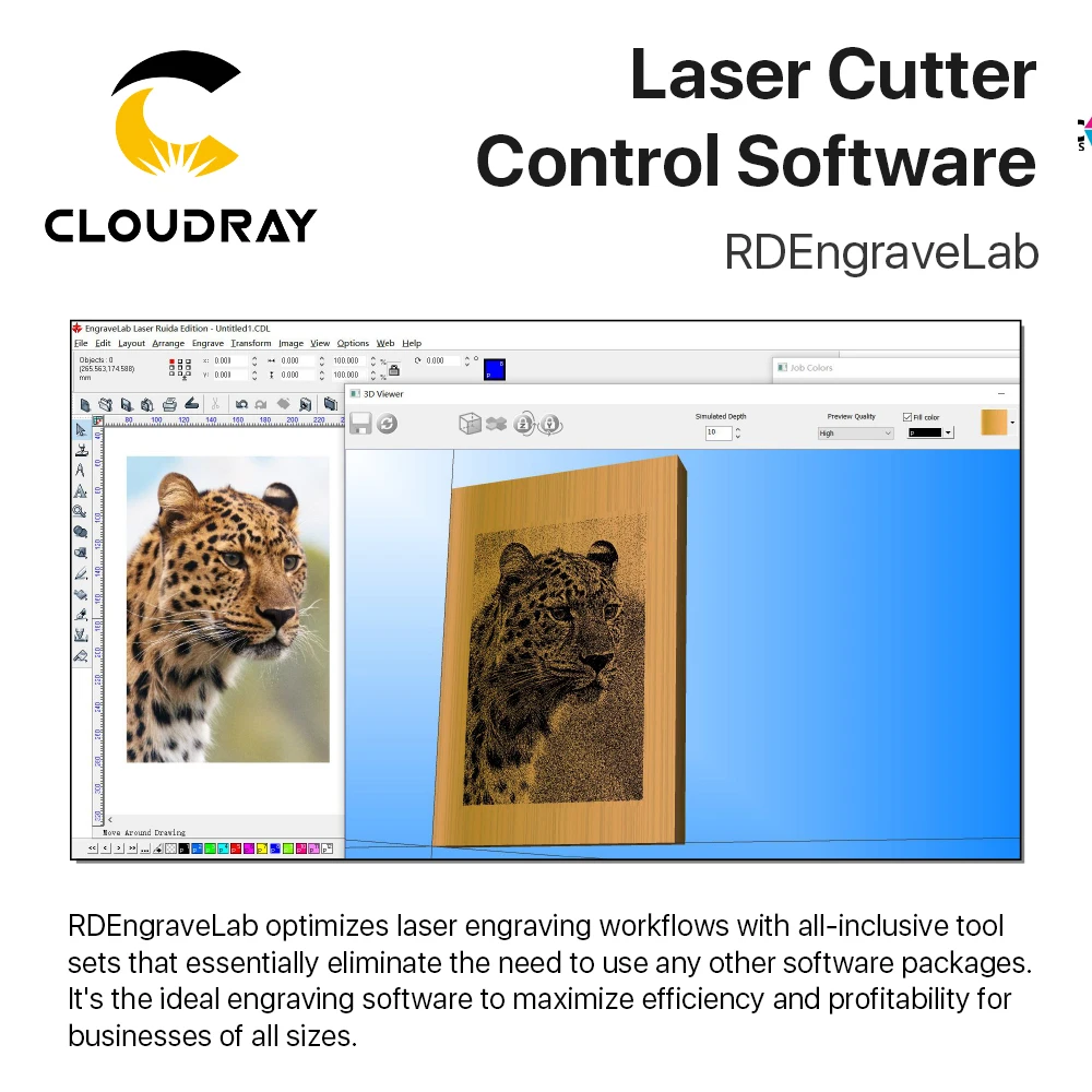 Cloudray Control Software RD EngraveLab for Laser Cutter Ruida Controller 6445G 6442S