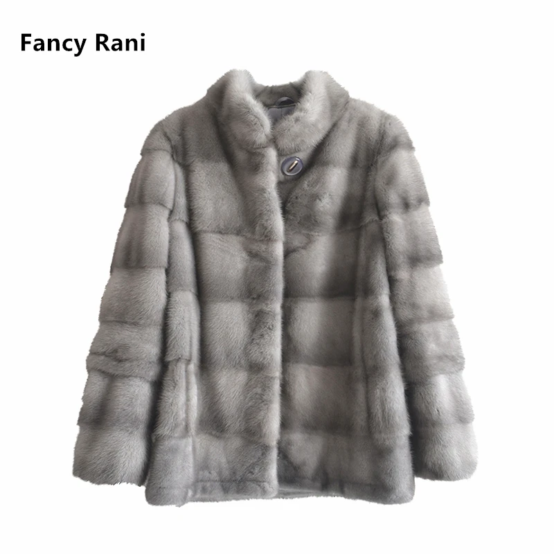 Fancy Rani Real Mink Fur Coat Natural Women Winter Long Leather Jacket Luxury Female Clothes 2023 Mink Fur Coat Women Promotion