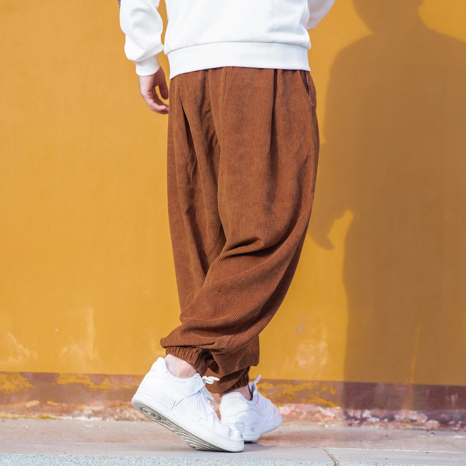 Chinese Style Loose Plus Size Corduroy Pants Spring Autumn Japanese Streetwear Baggy Pants Harajuku Jogging Fashion Trousers Men