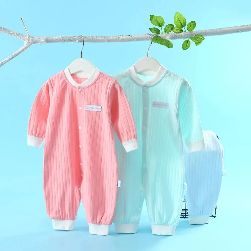 

Spring Autumn Infant Boys Girls Romper Simple Solid Color Clothes Toddler Jumpsuit Baby Onesies Unisex Kids Outfits Baby Romper