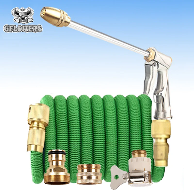 

BRAND TELESCOPIC HOSE Garden Hose Magic Telescopic flexible Plastic Hose Car Wash Hose Metal Spray Gun Outdoor Garden wateri