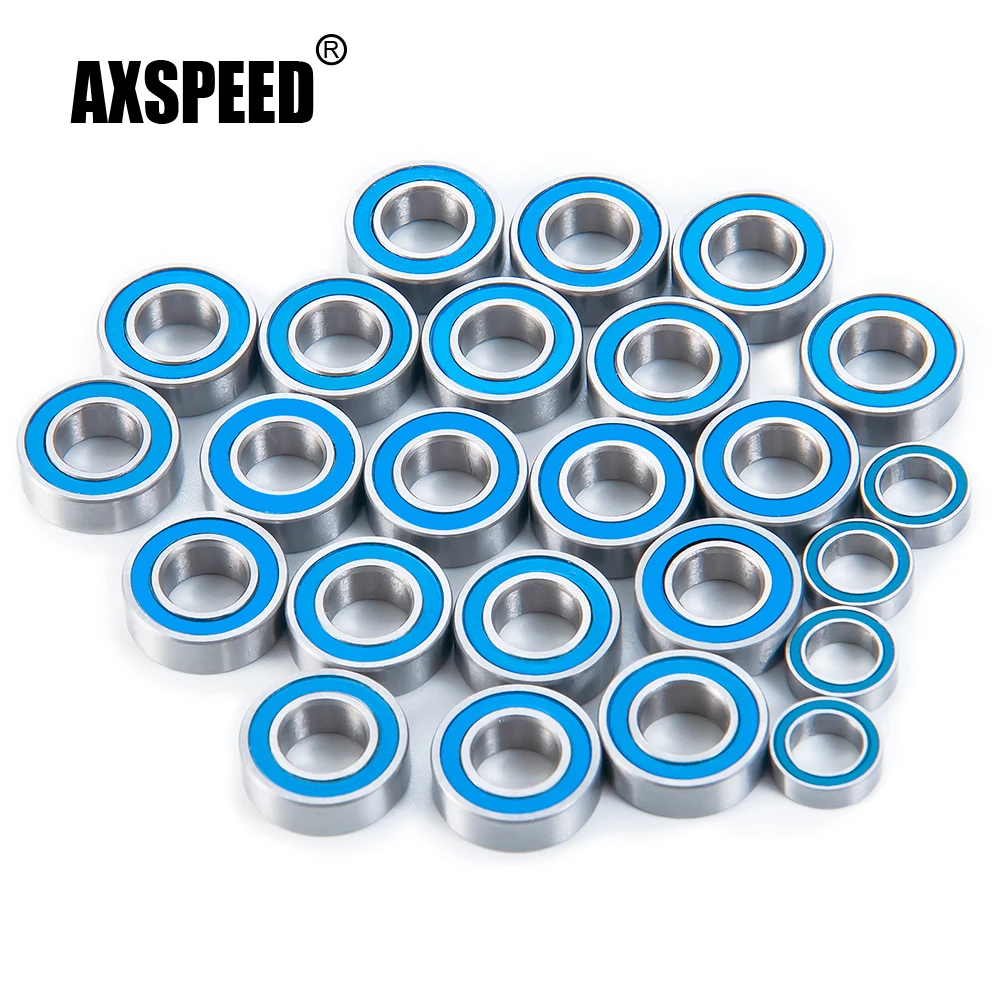 AXSPEED 24Pcs Wheel Hub Sealed Bearing Kit for Tamiya Clodbuster 1/10 RC Car Truck Model Accessories Upgrade Parts