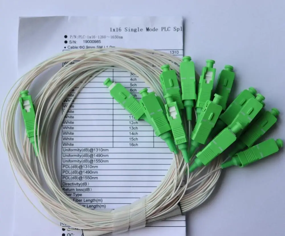 

1x16 SC APC fiber optic plc splitter steel tube cable 16 way optical PLC splitter 10pcs