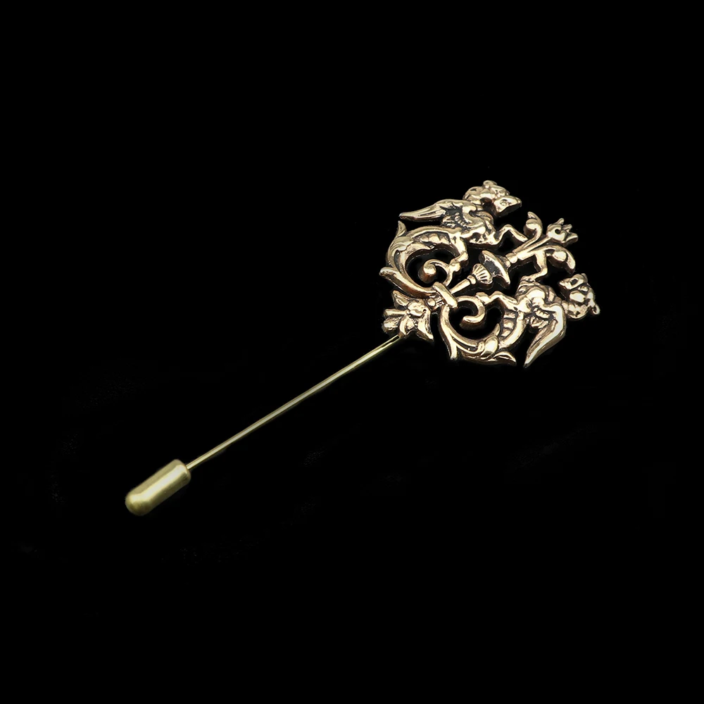 Men\'s Advanced Chic Brooches Mask Leaf Fower Pin Suit Shawl Lapel Pins Uxedo Corsage Hat Shirt Collar Pin Party Daily Accessory