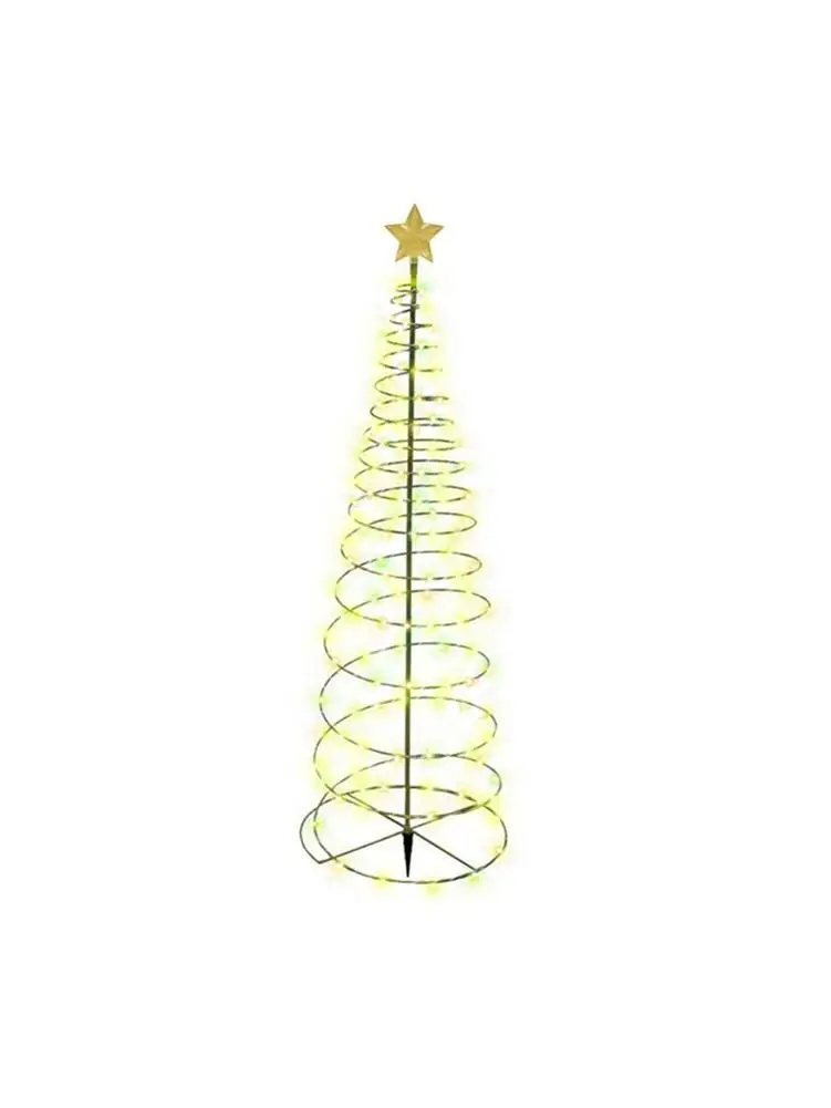 Christmas Tree Spiral Lights Romantic Christmas Tree Lamp Waterproof & Colorful Solar Powered For Outdoor Garden Yard Holida