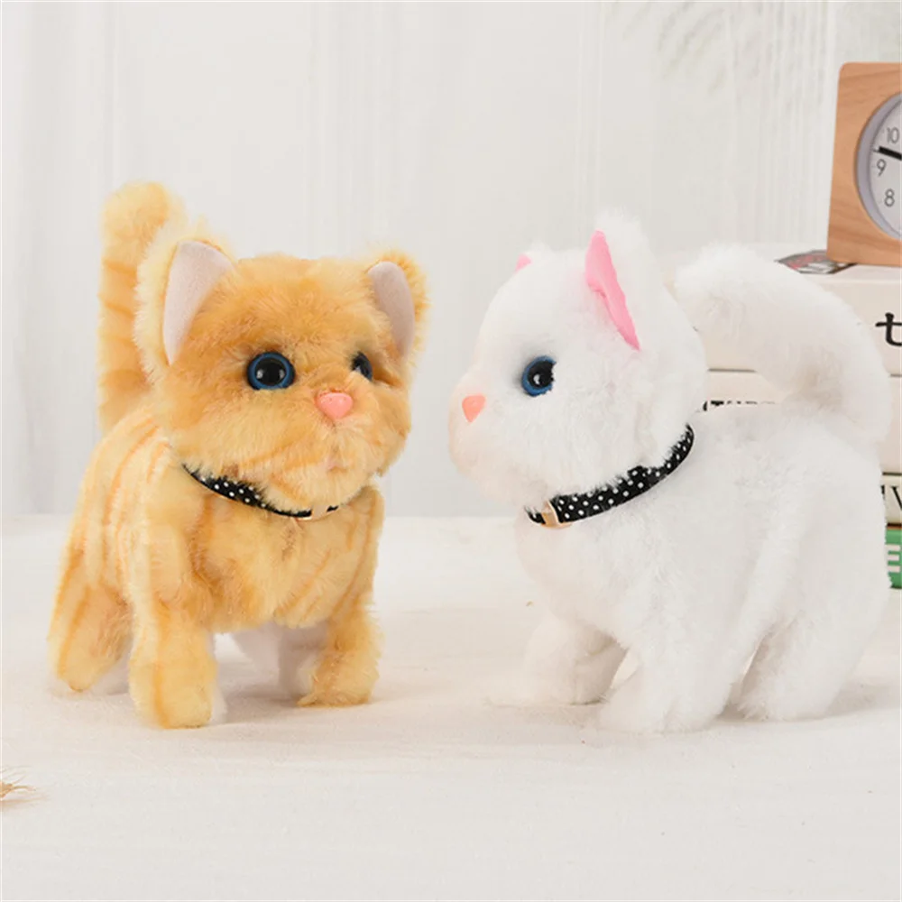 

Electric Plush Kitten Toys That Can Walk Bark Move And Simulate Delicate Plush Toys Cats Pets And Children'S Toys As Gifts