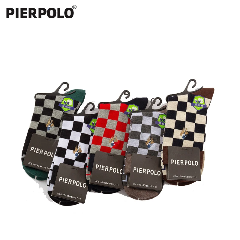 

NEW Men Socks High Quality PIER POLO Brand Socks Men Cotton 5 pairs/lot Winter Embroidery Creativity Socks Funny calcetines