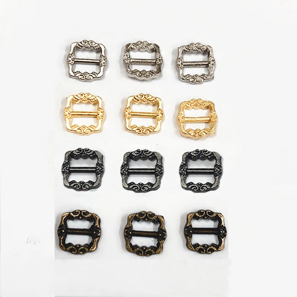 20/40pcs Mini Ultra-small Tri-glide Pattern Belt Buckle Doll Bags Buckles Diy Doll Buttons Shoes Clothes Craft Accessories 6*6mm