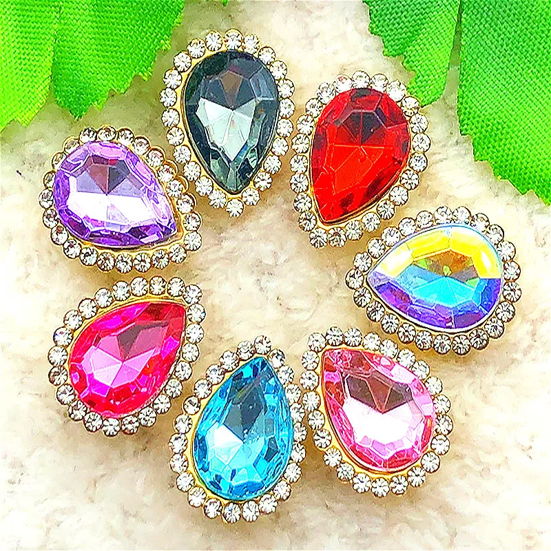 6PCS 14*18mm Water Drop Flatback Crystal Rhinestone Wedding/Clothes Wedding Art Decoration DIY