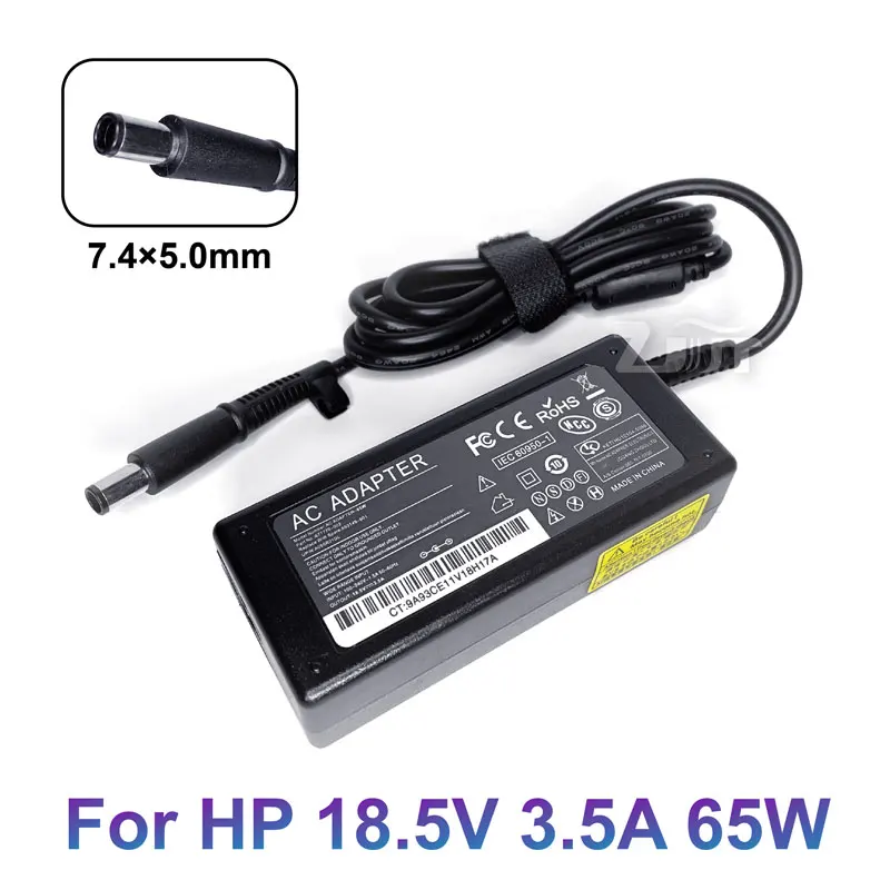 Зарядное устройство для ноутбука HP Compaq pavilion DV4 DV5 G50 G60 G61 G62 CQ40 CQ41 CQ43 CQ32 CQ60, 18,5 в, 7,4 А, 5,0 * мм, 65 Вт