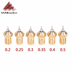 깍지 에어 브러시 어댑터 세트, M6 V5 V6, 3D 프린터 부품, 탈착식 스테인리스 스틸 팁, E3D V6 핫엔드용, 1.75mm, 0.2mm, 0.3mm, 0.4mm, 0.5mm