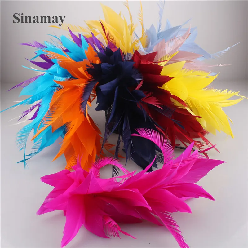 

Beautiful Goose Feathers Wedding Decoration DIY Accessories Elegant Hairpin Dinner Party Decoratives Plume Headwear 6PCS/LOT