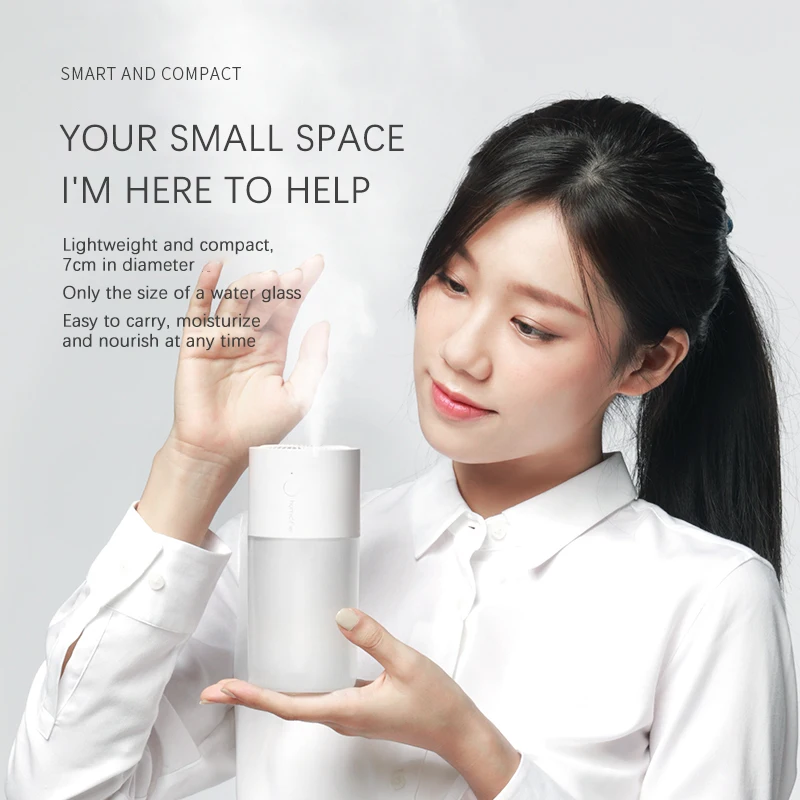 Przenośna marka 300ML elektryczny nawilżacz powietrza dyfuzor olejów zapachowych USB Cool rozpylacz mgiełki do twarzy z kolorowym światłem nocnym dla domu i samochodu