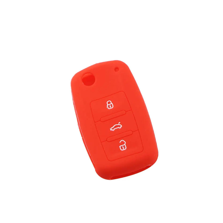 3 Buttons Silicone Car Key Cover Case for VW Golf Bora Jetta POLO Passat for Skoda Superb Octavia Fabia for Seat Ibiza Leon