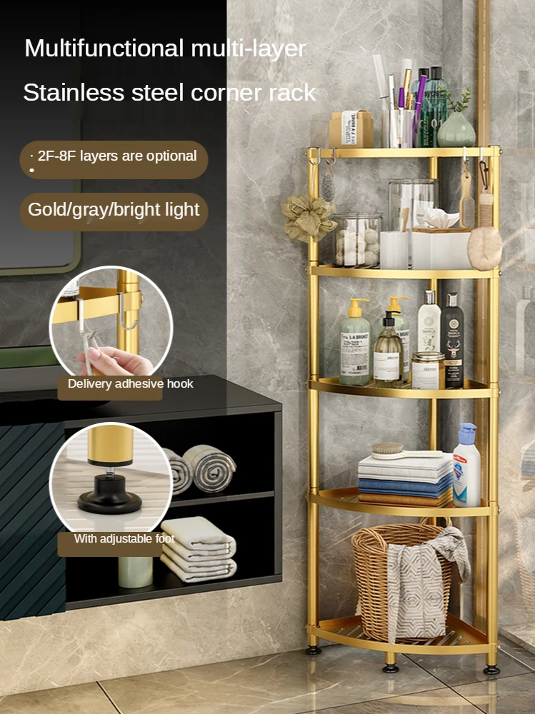 Bathroom Shelf Floor-Type Triangle Face Basin Shelf Bathroom Bathroom Toilet Accessories Complete Collection Storage Fantastic