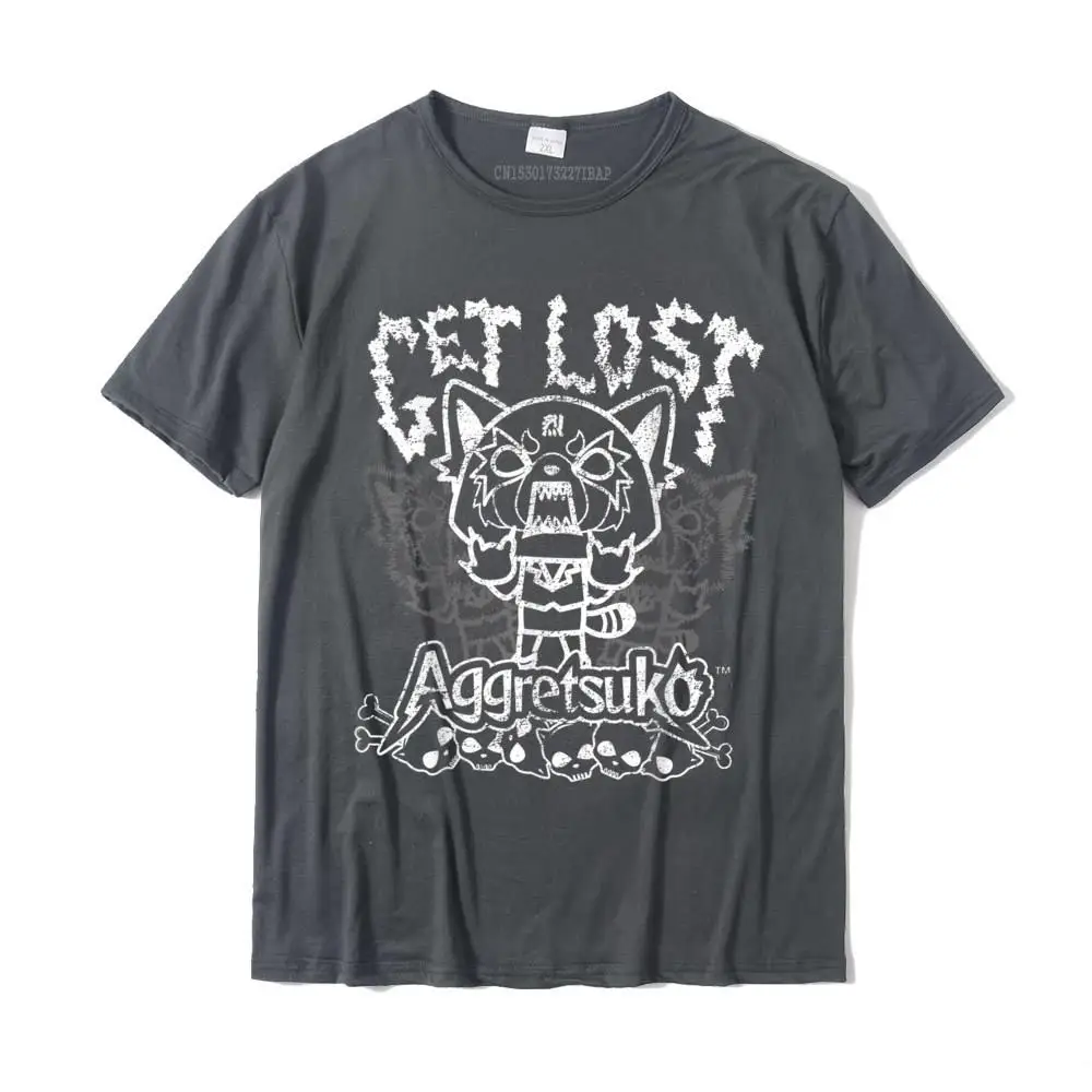 Aggretsuko Get Lost Rage Tee Shirt Top T-Shirts Tops T Shirt Prevalent Cotton Europe Normal Mens Plus Size