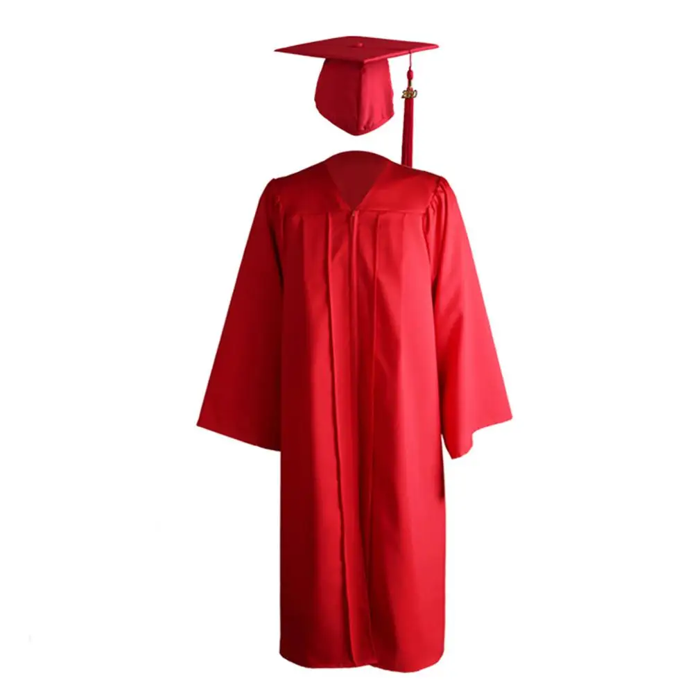 2022 Volwassen Zip Sluiting University Academische Graduation Gown Robe Baret Cap