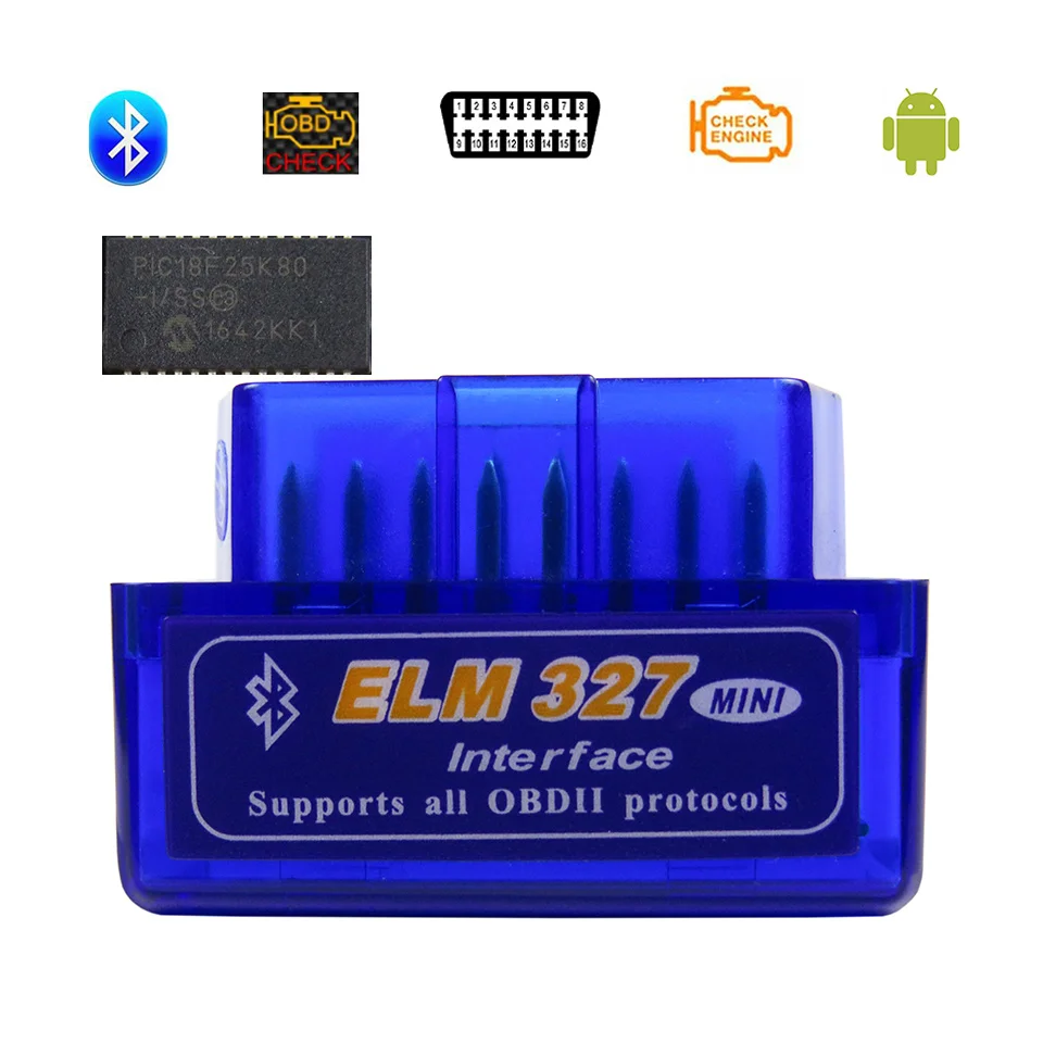 Bluetooth OBDII Elm327 OBD2 Scanner ELM 327 V1.5 Car Diagnostic Tools For Android ELM-327 Bluetooth OBD 2 Code Readers Scan.