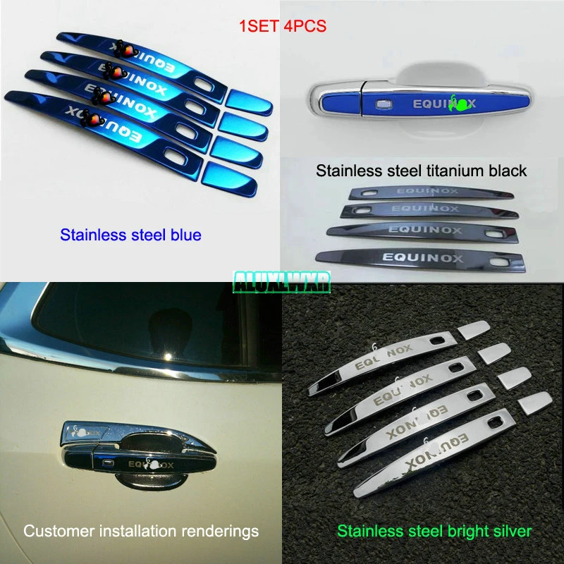 3 Color Car Door Handle Cover Trim Decoration 8pcs/set Stainless Steel Third GE 2018 2019 Styling for Chevrolet Holden Equinox