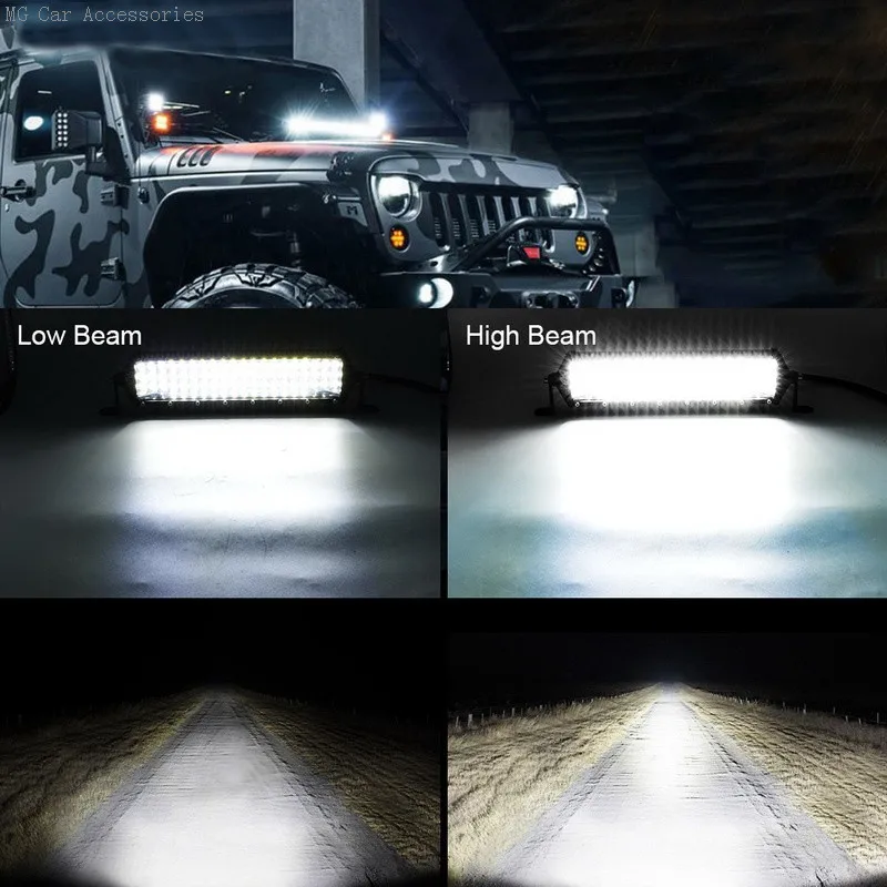 5-reihige LED-Lichtleiste 12 Zoll 264W Auto-Arbeitsscheinwerfer Flutlicht Fahrlicht für Offroad-Truck SUV ATV Traktor 4X4 LED-Leiste – Detail 15