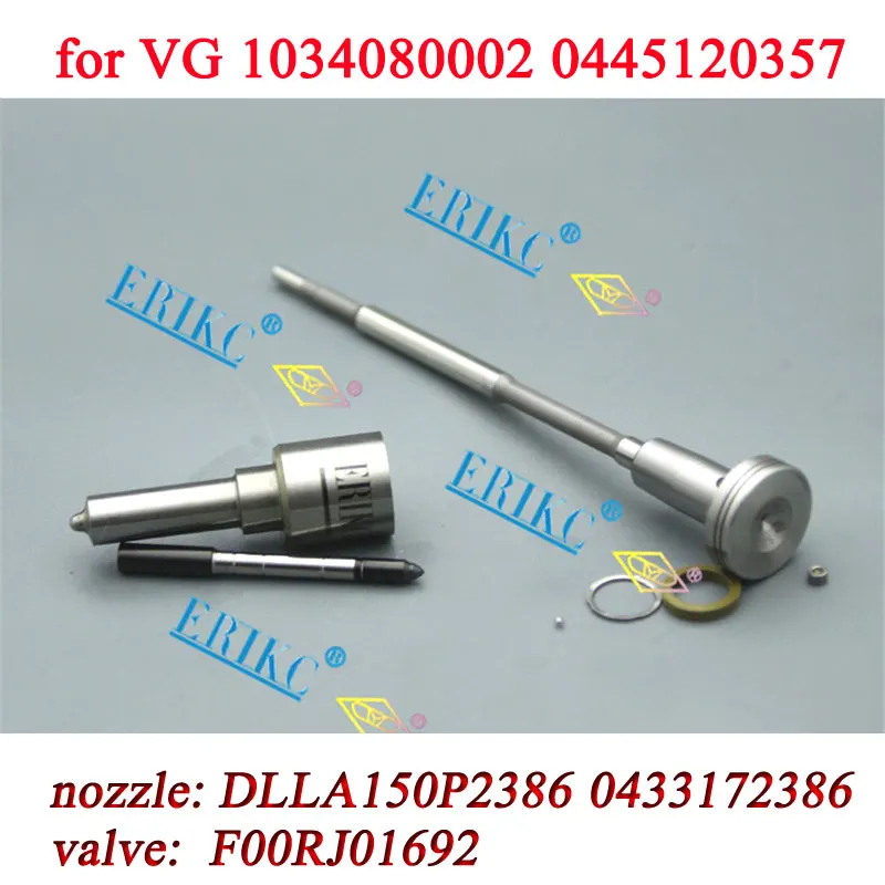 

0445120357 Diesel Injector Repair Kits Nozzle DLLA150P2386 0433172386 Control Valve F00RJ01692 for Fuel Sprayer VG 1034080002