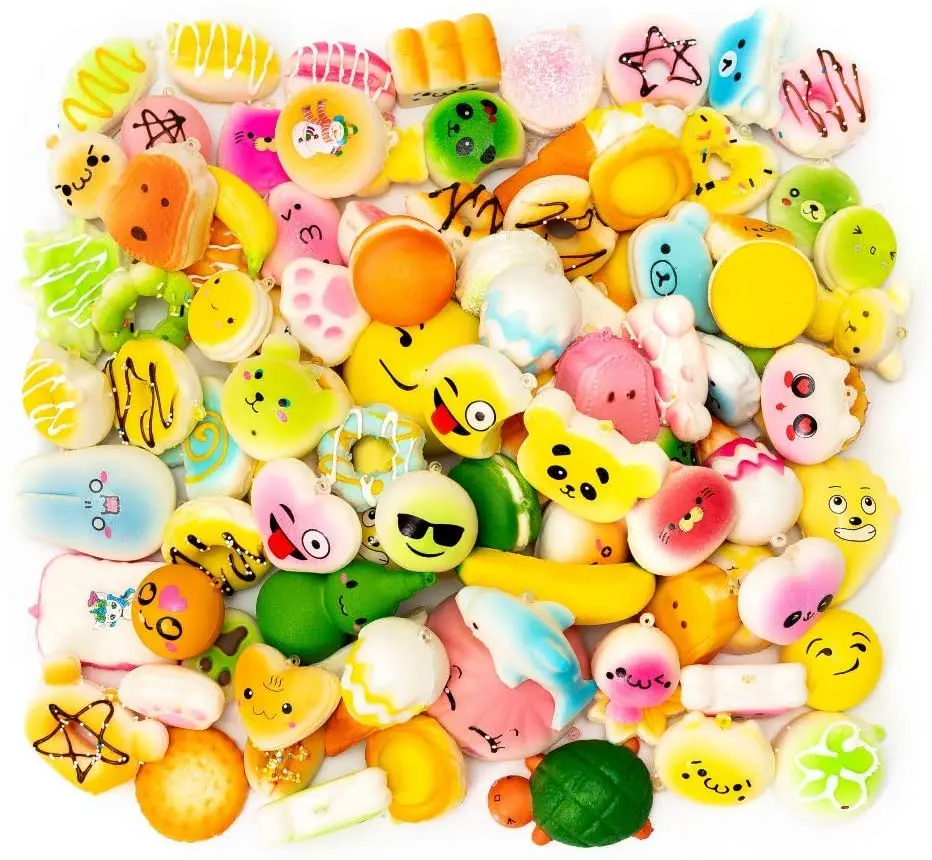 Random 5-60 Pcs Squishies Slow Rising Simulation Bread Squishy Stress Relief Toys Birthday Gifts for Kids Party Soft Toys