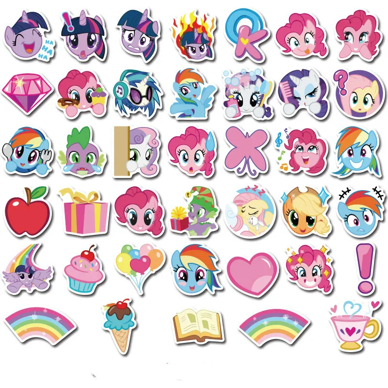 40Pcs Cartoon Pony Stickers Bag Cute Stickers Child Traditional Stationery Mobile Phone Cup Waterproof Stickers